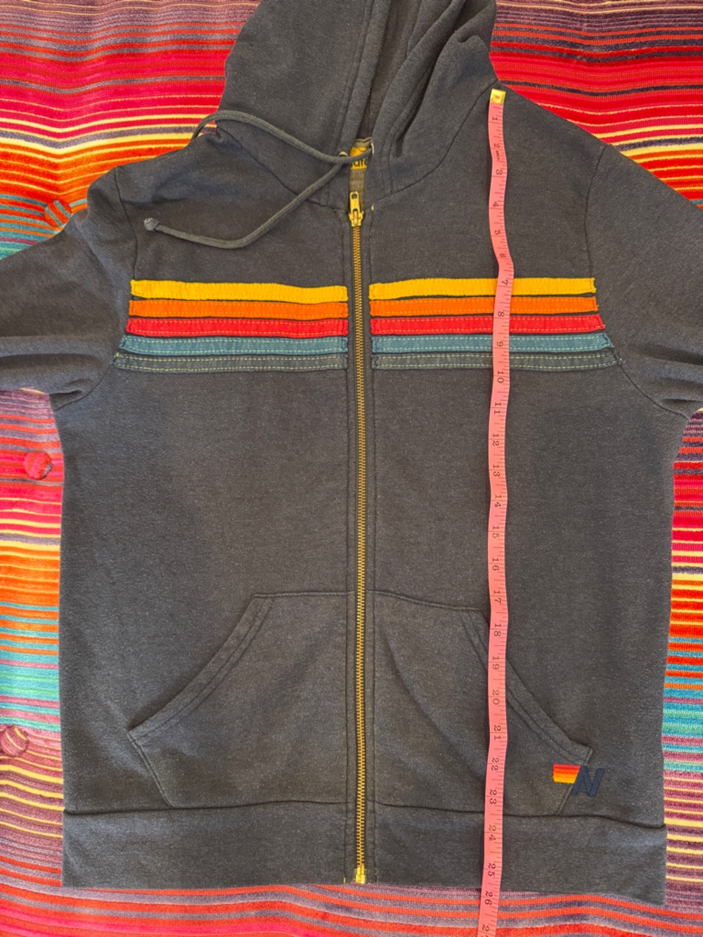 Aviator Nation 5 Stripe Hoodie in Navy - Medium - Excellent Condition. Cozy! - Picture 10 of 14